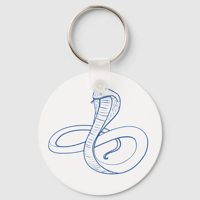Porte-clés Cobra serpent roi Bleu Boa Venomère (Recto)
