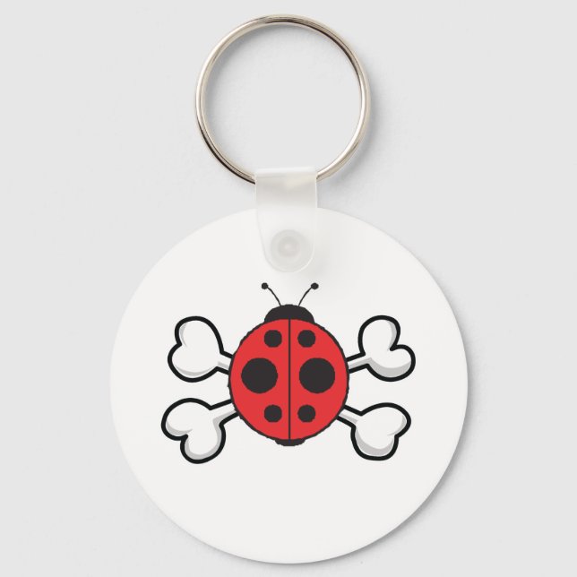 Porte-clés coccinelle Crâne et Os (Recto)