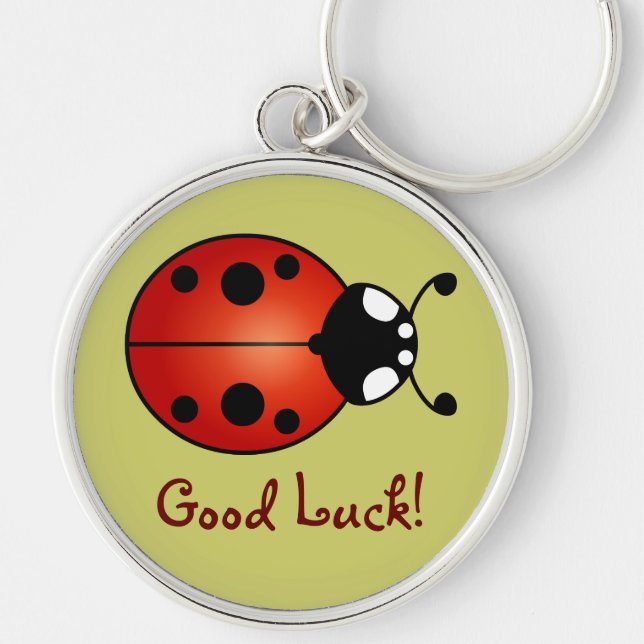 Porte-clés Coccinelle Rouge Orange Noire Chance (Devant)