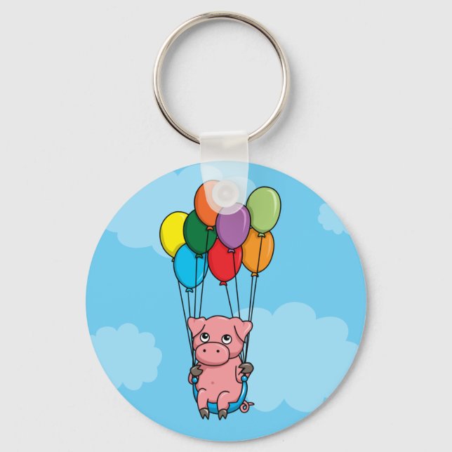 Porte-clés Cochon de ballons volants (Recto)