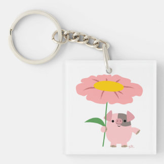 Porte-clés Cochon De Cartoon Cute Avec Porte - clé Acrylique
