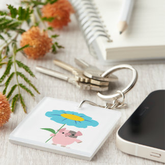 Porte-clés Cochon De Cartoon Cute Avec Porte - clé Acrylique