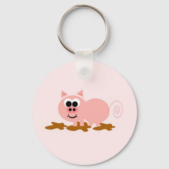 Porte-clés Cochon de dessin mignon (Recto)