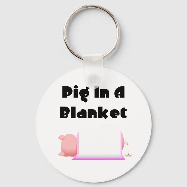 Porte-clés Cochon De Dormir Pink Blanket Cochon Dans Une Couv (Recto)