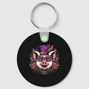 Porte-clés Cochon de Mardi Gras