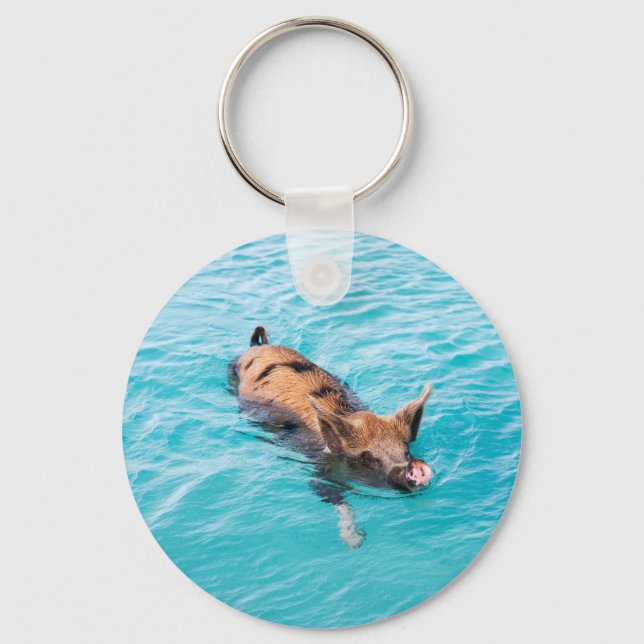 Porte-clés Cochon de natation d'Exuma (Recto)
