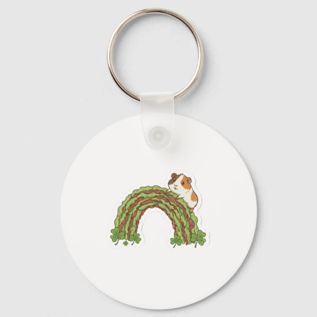 Porte-clés Cochon d'Inde Chanceux St.Patrick's Day (Recto)