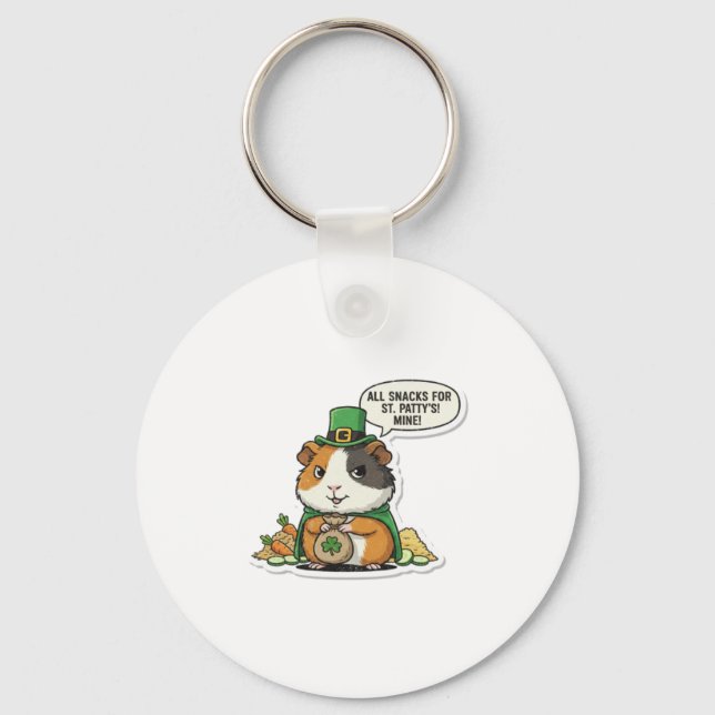 Porte-clés Cochon d'Inde malicieux Saint-Patrick (Recto)