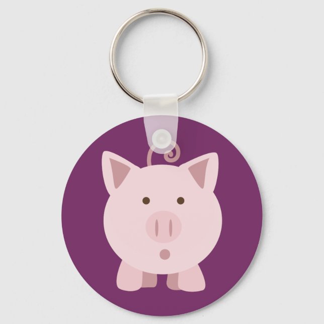 Porte-clés Cochon mignon surpris (Recto)