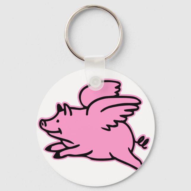 Porte-clés Cochon rose volant très mignon (Recto)