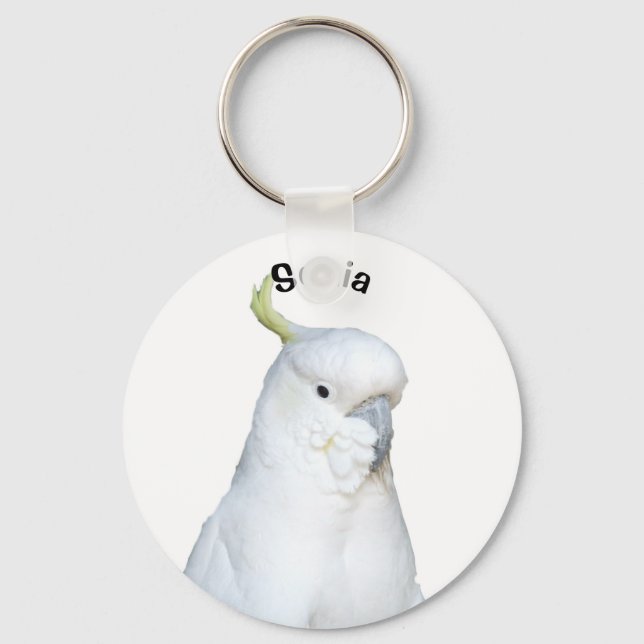 Porte-clés Cockatoo blanc australien personnalisé (Recto)