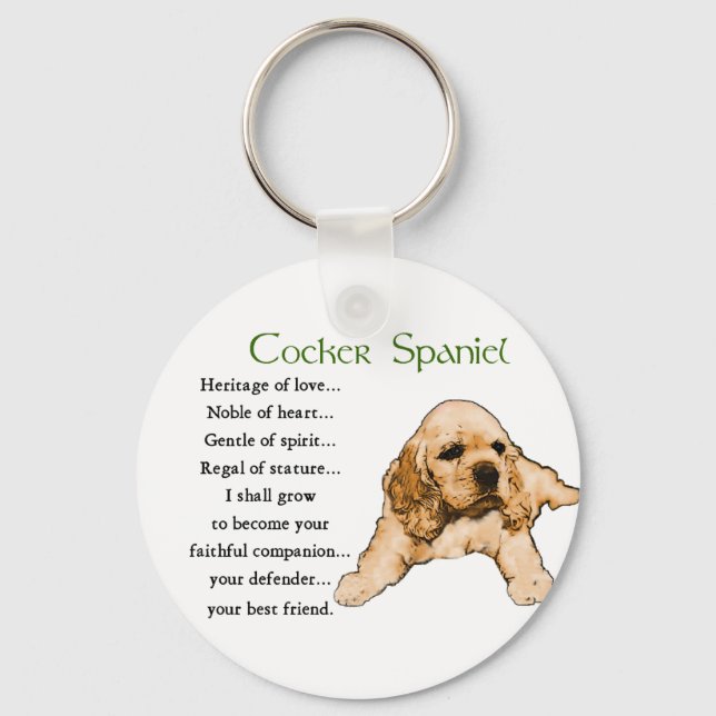 Porte-clés Cocker Spaniel Amateurs Cadeaux (Recto)