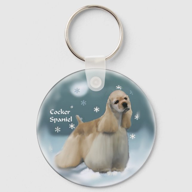 Porte-clés Cocker Spaniel Cadeaux de Noël (Recto)
