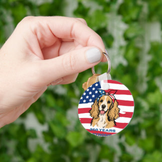 Porte-clés Cocker Spaniel Drapeau USA
