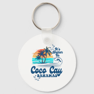 Porte-clés Coco Cay Bahamas Beach Vacances d'été Vintage 80s
