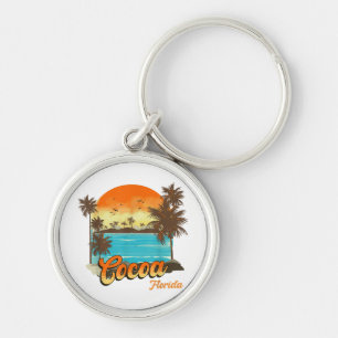 Porte-clés Cocoa Floride Plage Vacances d'été Palmier Coucher