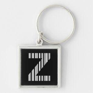Porte-clés CODE À BARRES LETTRE Z Premier motif de code à bar