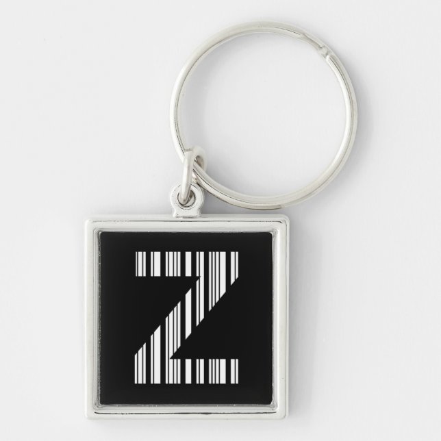 Porte-clés CODE À BARRES LETTRE Z Premier motif de code à bar (Devant)