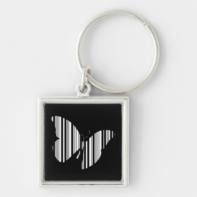 Porte-clés CODE BARRE PAPILLON Motif Papillons Design (Devant)