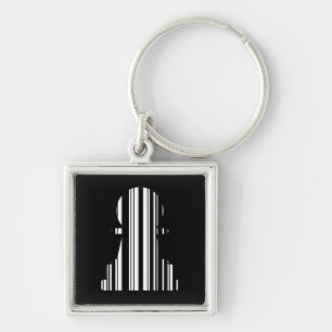 Porte-clés Code-barres de pion Motif de pièce d'échecs Design
