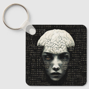 Porte-clés Code binaire de l'homme matriciel