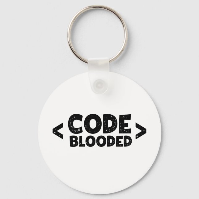 Porte-clés Code Blooded Hacker Programmer Humor (Recto)