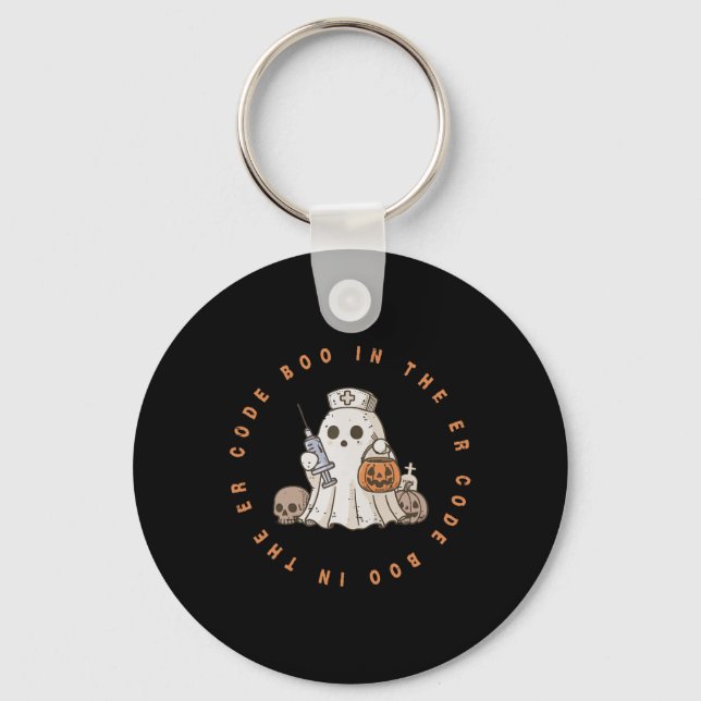 Porte-clés Code Boo Dans L'Er Nurse Halloween Cute Ghost Spoo (Recto)