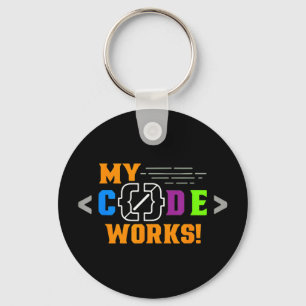 Porte-clés Code fonctionne drôle programmeur codage logicielC