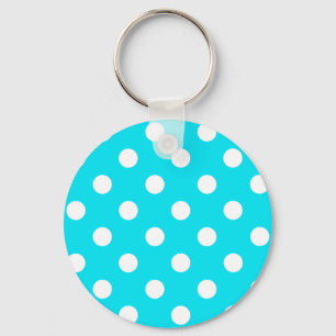 Porte-clés Code hexadécimal cyan pois 00E3F4