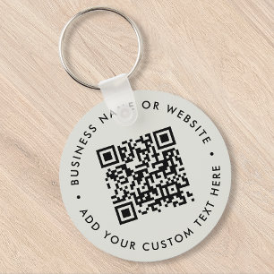 Porte-clés Code QR   Budget gris simple épuré minimal