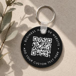 Porte-clés Code QR | Budget Moderne Affaires Noir Rond<br><div class="desc">Un modèle de porte-clés de code QR noir personnalisé simple dans un style minimaliste moderne qui peut être facilement mis à jour avec votre code QR,  nom d'entreprise ou site web et texte personnalisé,  par exemple. scannez-moi pour...  #QRcode #porteclés #entreprise</div>