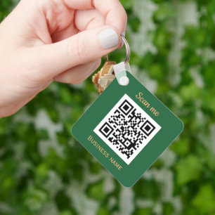 Porte-clés Code QR Business Logo Professionnel Vert Or
