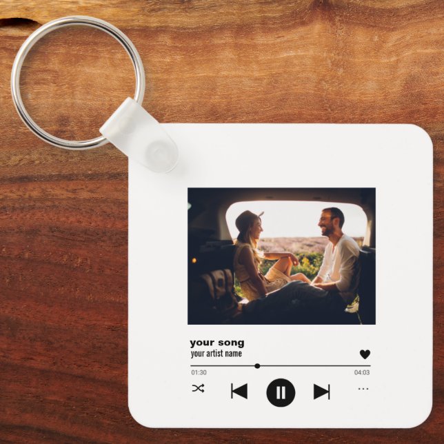 Porte-clés Code QR Chanson Personnalisé Avec Image Personnali (Recto)