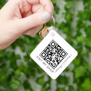 Porte-clés Code QR de l'entreprise minimaliste Dégradé Monogr