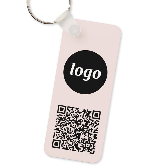 Porte-clés Code QR de logo simple Entreprise (Logo QR code business promotional keychain keyring)