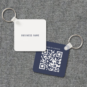 Porte-clés Code QR de mise en réseau d'entreprise bleu blanc
