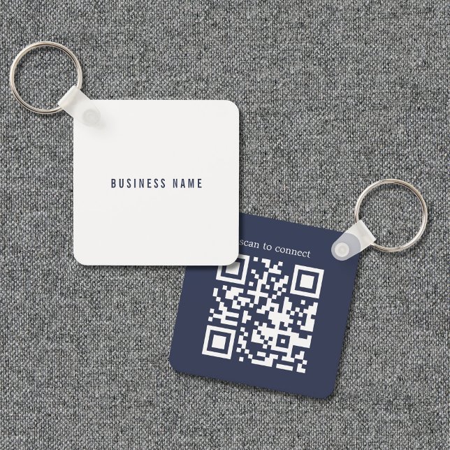 Porte-clés Code QR de mise en réseau d'entreprise bleu blanc  (Créateur téléchargé)