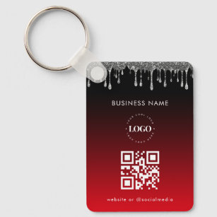 Porte-clés Code QR du logo de l'entreprise de Parties scintil