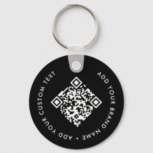 Porte-clés Code QR employé noir Porte - clé de logo d'entrepr