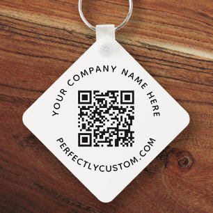 Porte-clés Code QR et texte personnalisé Porte - clé double