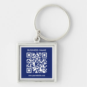 Porte-clés Code QR (généré instantanément) modifiable Bleu