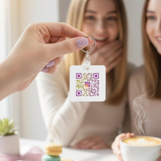 Porte-clés Code QR Instagram personnalisé (Your Profile, Instantly Shared.)