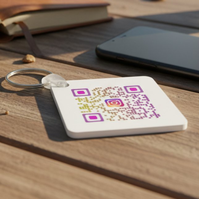 Porte-clés Code QR Instagram personnalisé (Instagram QR Code Keychain)