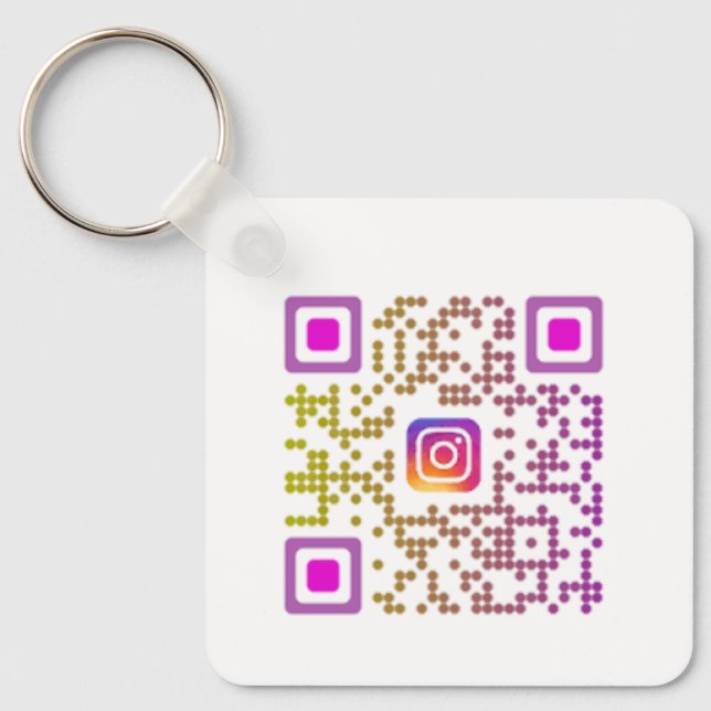 Porte-clés Code QR Instagram personnalisé (Recto)
