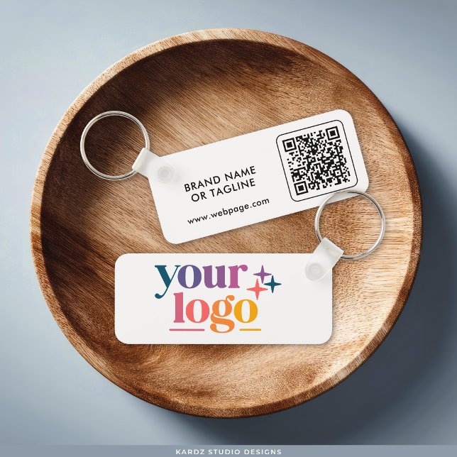 Porte-clés Code QR Logo Personnalisé Marque  (Créateur téléchargé)