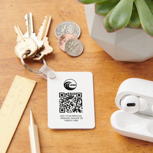 Porte-clés Code QR Logo Professionnel d'entreprise (Bureau)