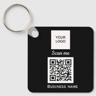 Porte-clés Code QR - Logo professionnel personnalisé Noir K