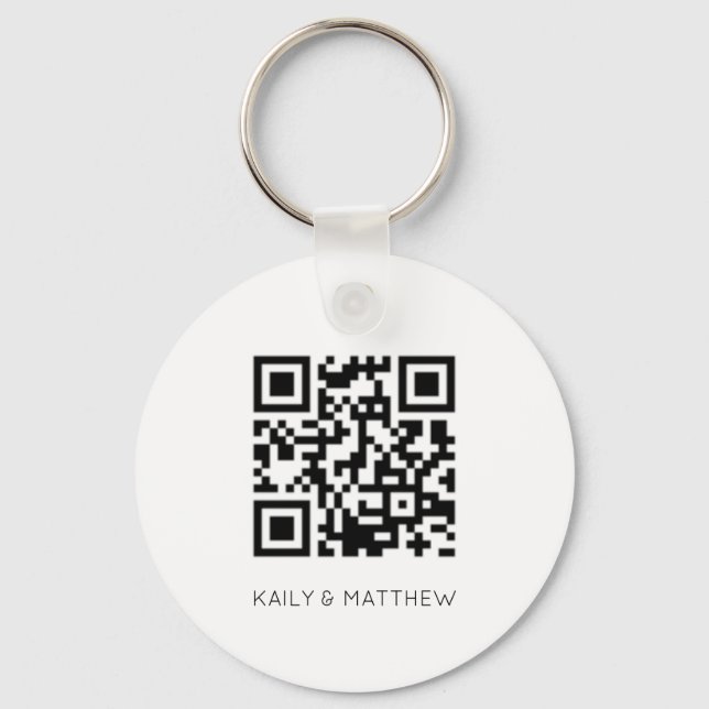 Porte-clés Code QR Mariage Enregistrer la date (Recto)