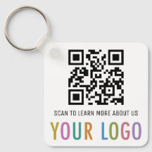 Porte-clés Code QR Métal Carré Logo Entreprise Per