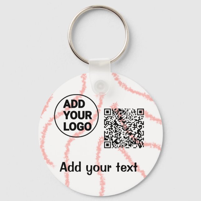 Porte-clés Code QR minimal simple ajouter un logo nom du code (Recto)